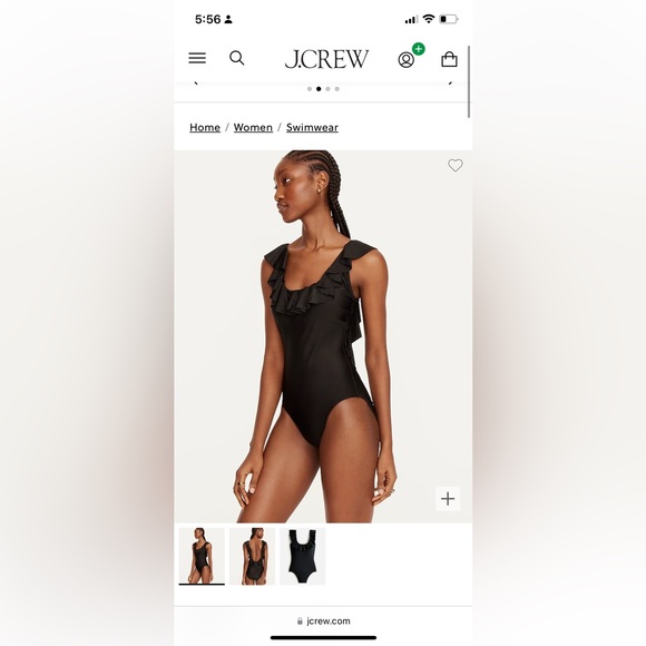 J.Crew Ruffle scoop back one piece swim - Picture 4 of 5